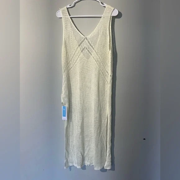 NWT! Cupshe White Crochet V-Neck Beach Cover-Up Dress - Picture 4 of 7